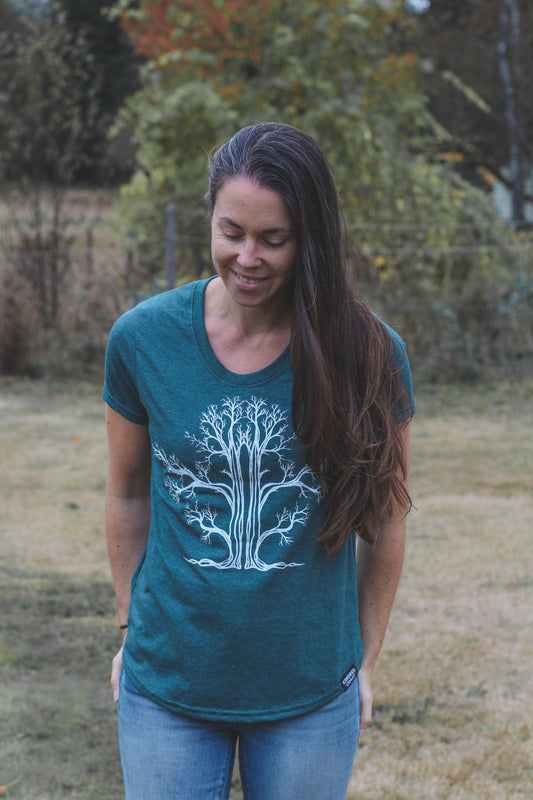 TREE - Womens Eco Tee - Heather Green