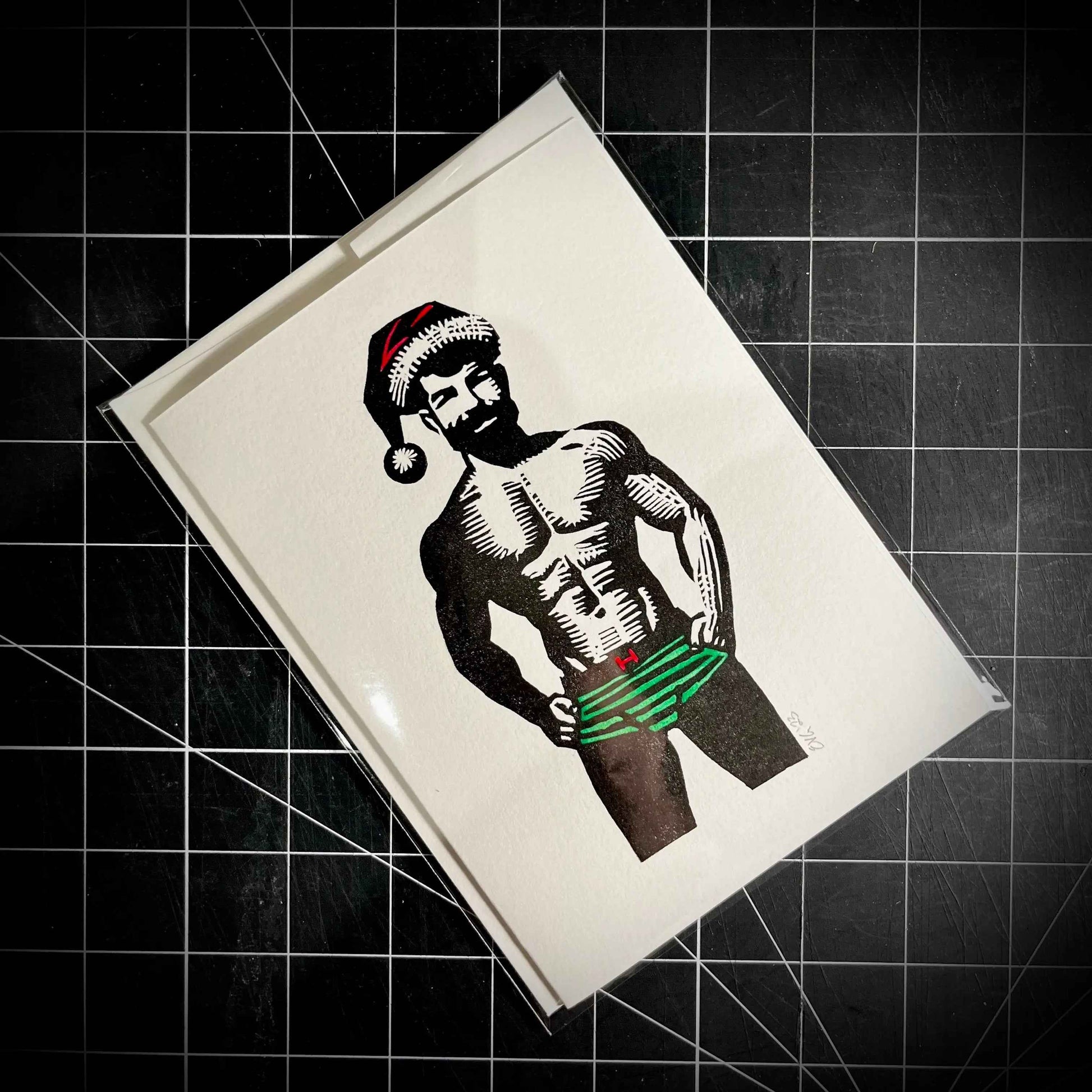 Hoe Hoe Hoe Holiday Card | LINOCUT CARD