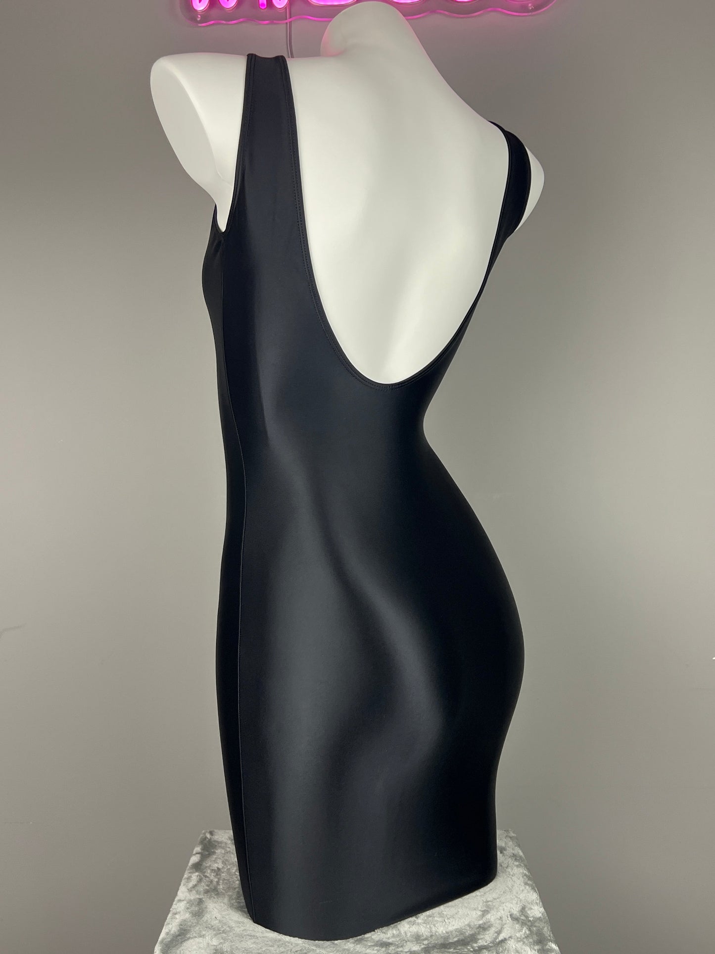Sleeveless Tight Spandex Casual Halter Dress Basic Stretchy Wrap Party Dress