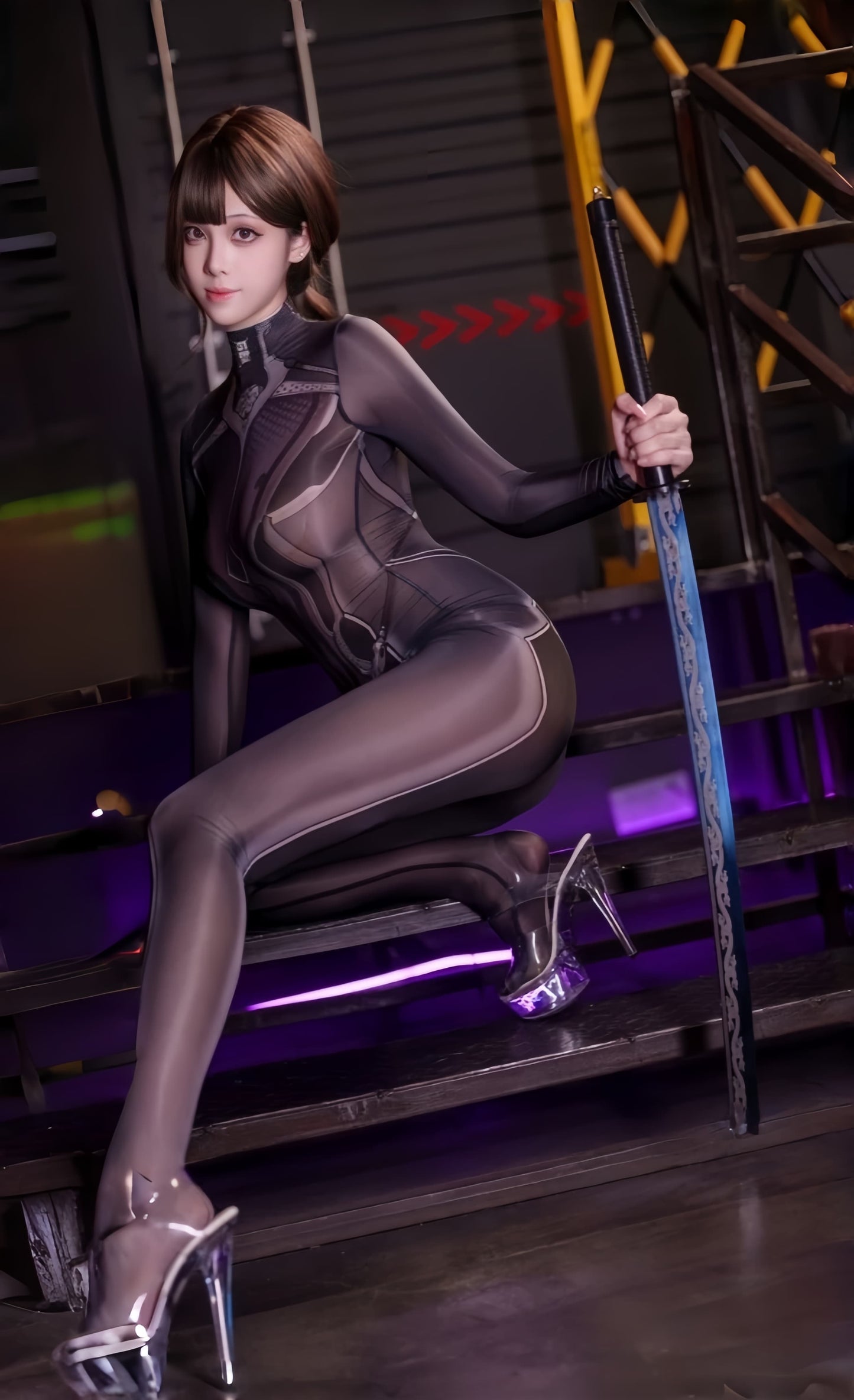 Anime Superhero Eve 10D Sheer Bodystocking - Ultra-Thin Cosplay Lingerie