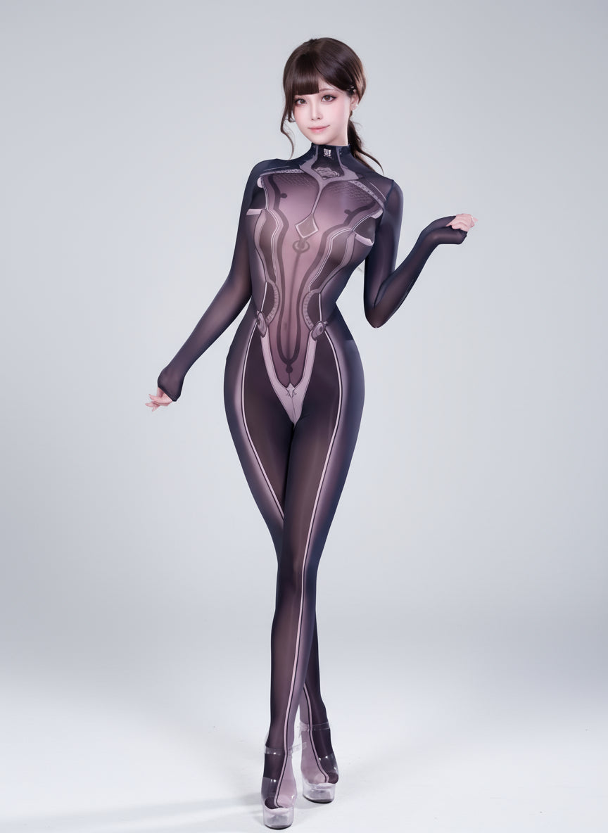 Anime Superhero Eve 10D Sheer Bodystocking - Ultra-Thin Cosplay Lingerie