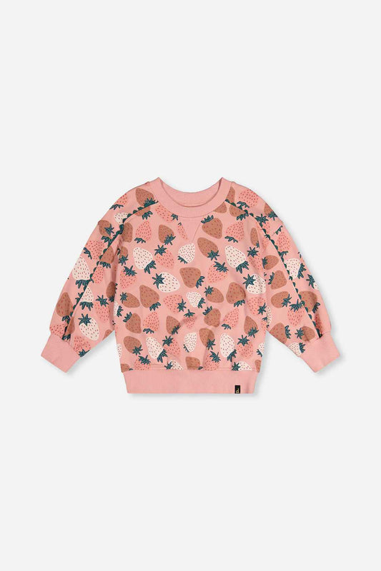 Sweatshirt Pink Strawberry Print