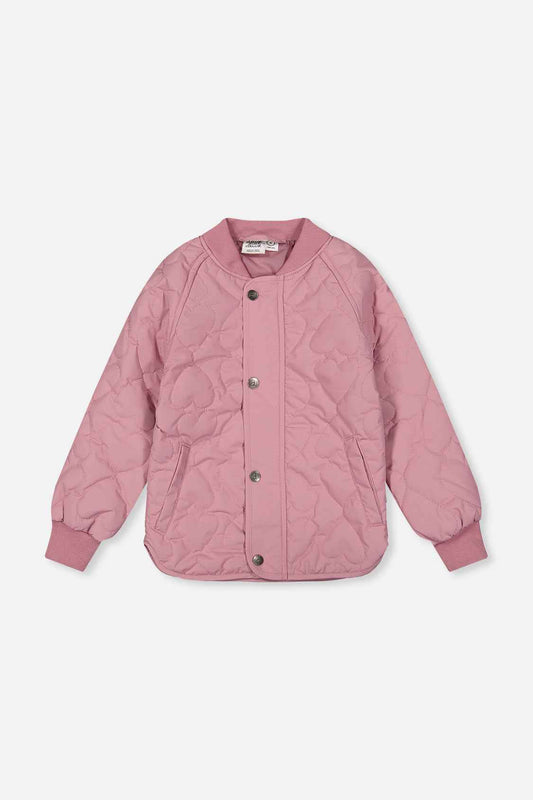 Quilted Raglan Sleeve Jacket Mauve Pink