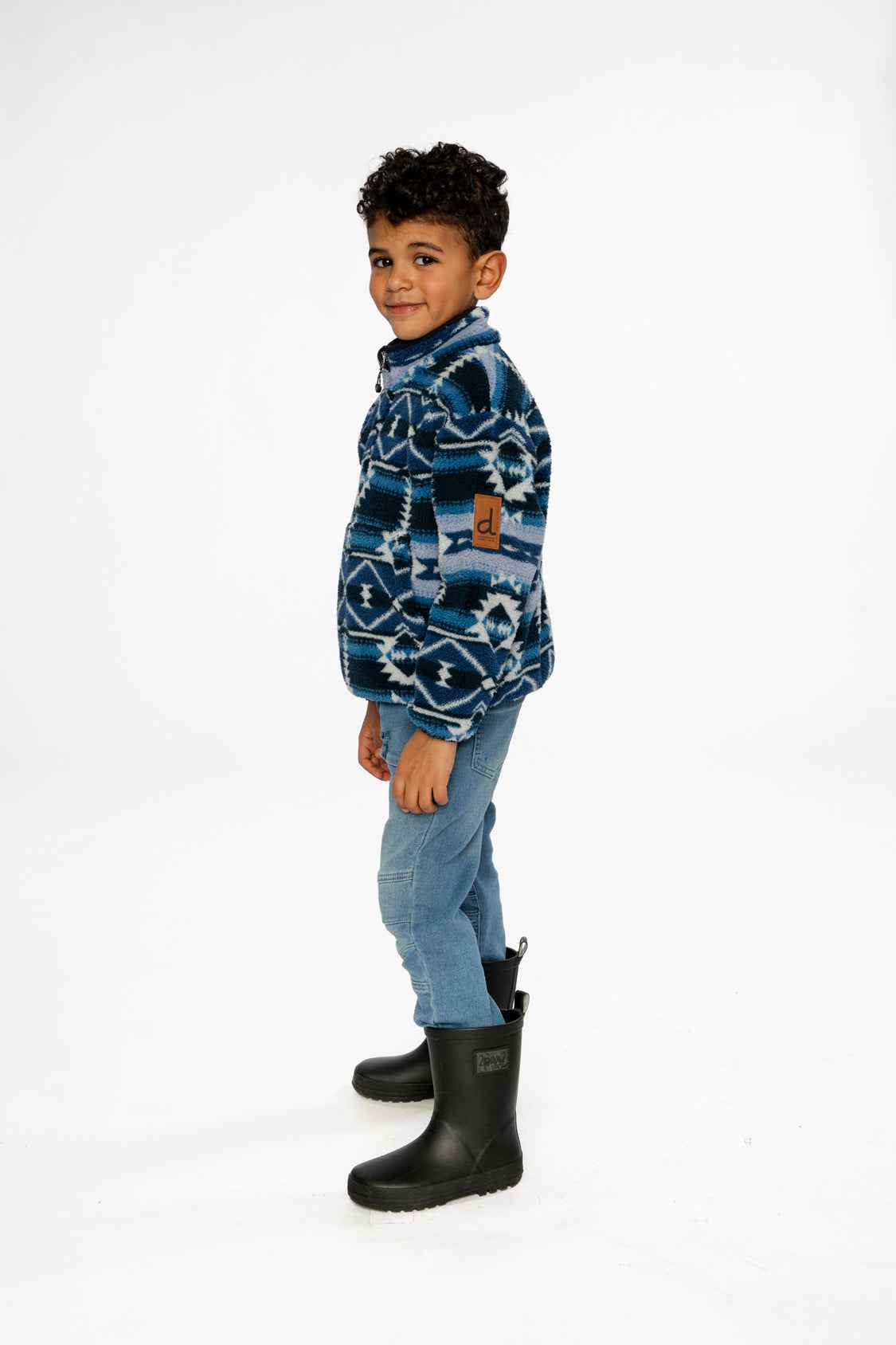 Mid-Season Plush Pullover Jacket Aztec Blue