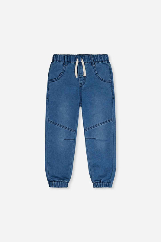 French Terry Denim Jogger Pants Light Blue