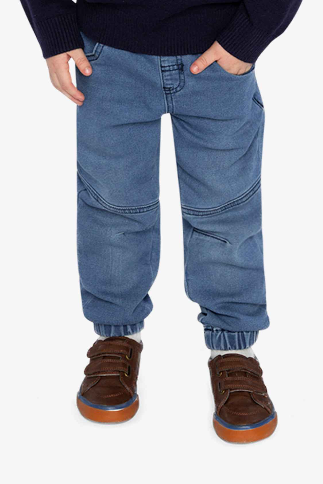 French Terry Denim Jogger Pants Light Blue