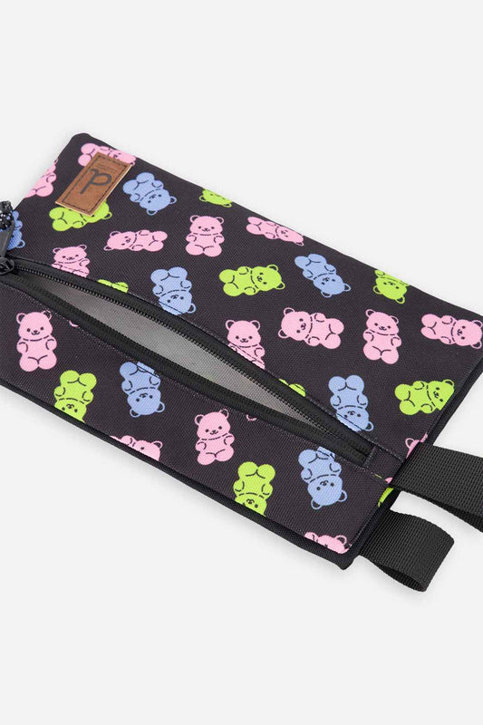 Pencil Case Black Printed Gummy Bears