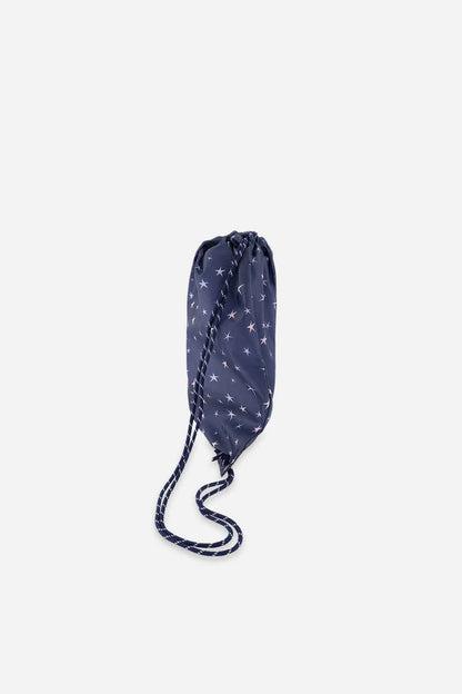 Drawstring Bag Navy With Star Print