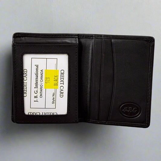 JBG International Men's Flip Up Bifold Leather Wallet