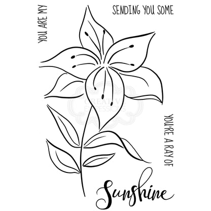 Woodware Clear Singles Lily Sketch 4 in x 6 in Stamp