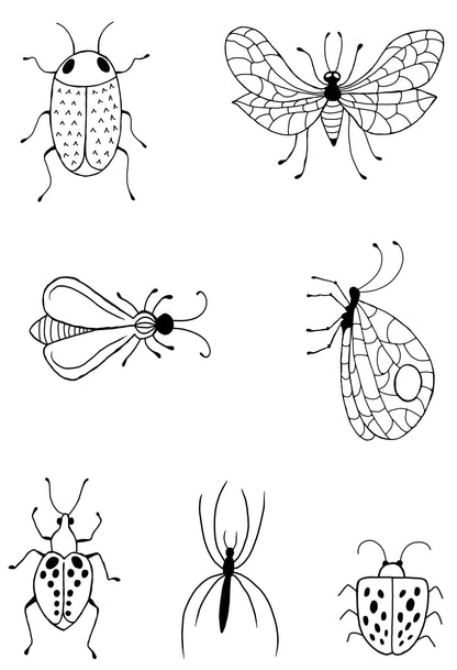 Woodware Clear Singles Bug Doodles 4 in x 6 in Stamp Set