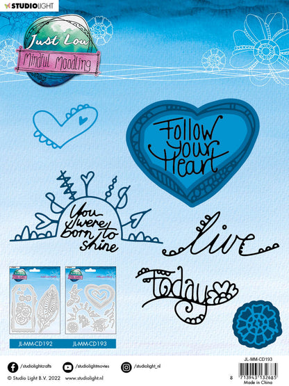 JL Cutting Die Follow Your Heart Mindful Moodling 145x145x1mm 1 PC nr.193