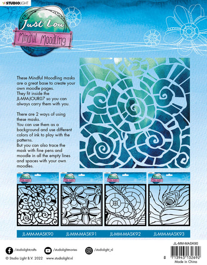 JL Mask Swirly Moodle Mindful Moodling 203,2x203,2x1mm 1 PC nr.90