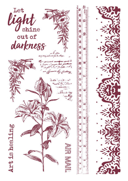 JMA Rub On Sticker Quotes & Vintage Elements Inner Peace 148x210x2mm 6 SH nr.03