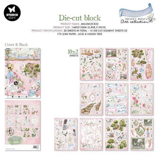 JMA Die Cut Block Paper Elements Romantic Moments 148x210x5mm 20 SH nr.52