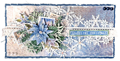 JMA Cutting Die Snowflake & Poinsettia Vintage Christmas 105x210x1mm 15 PC nr.719