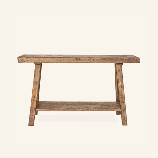 Konsole aus recyceltem Teakholz mit Ablagefläche