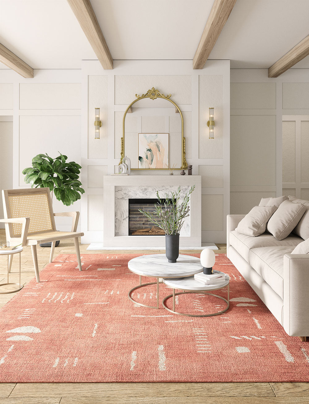 Jama Coral Pink Rug