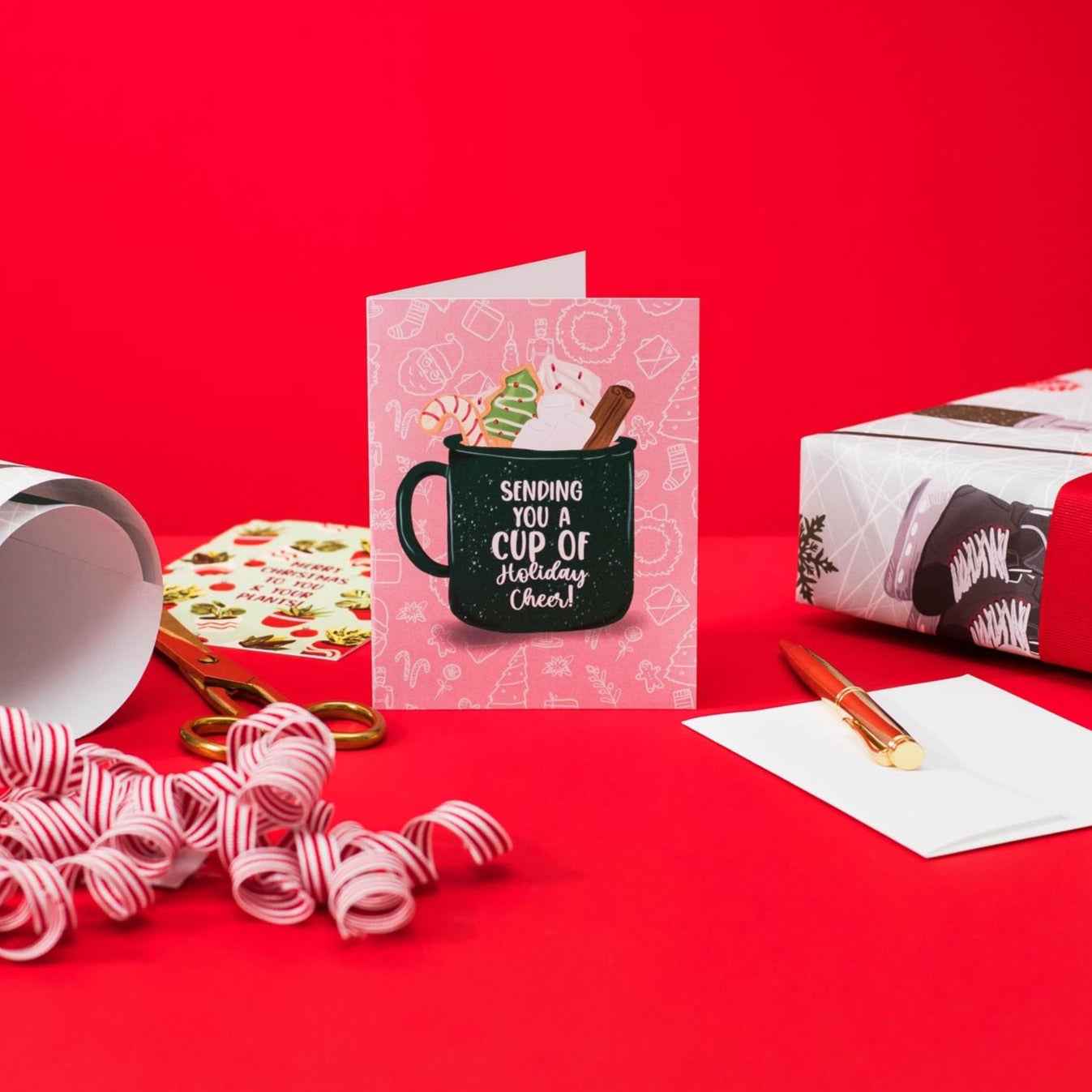 Sending You A Cup of Holiday Cheer! - Greeting Card