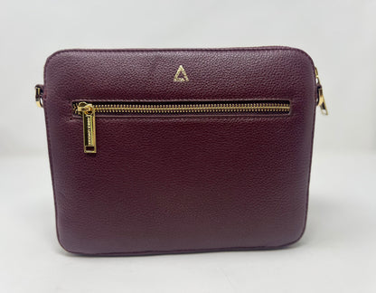 Petit Sac bandouillère avec porte carte détachable, aubergine | Kennedi