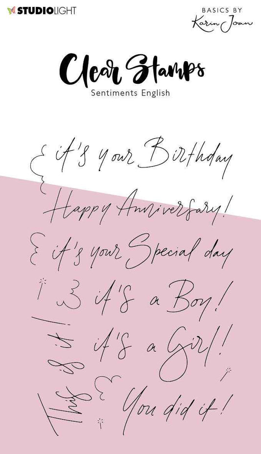 KJ Clear Stamp Sentiments Essentials 105x148x3mm 12 PC nr.237