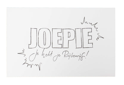 KJ Clear stamp Sentiments Joepie Essentials 105x148x3mm nr.187