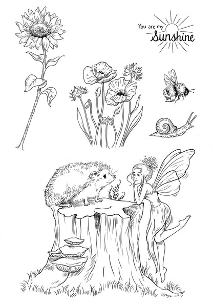 Katkin Krafts Summer Fairy 6 in x 8 in Clear Stamp Set