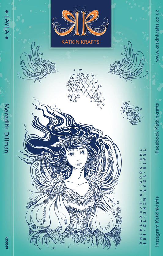 Katkin Krafts Layla 6 in x 8 in Clear Stamp Set