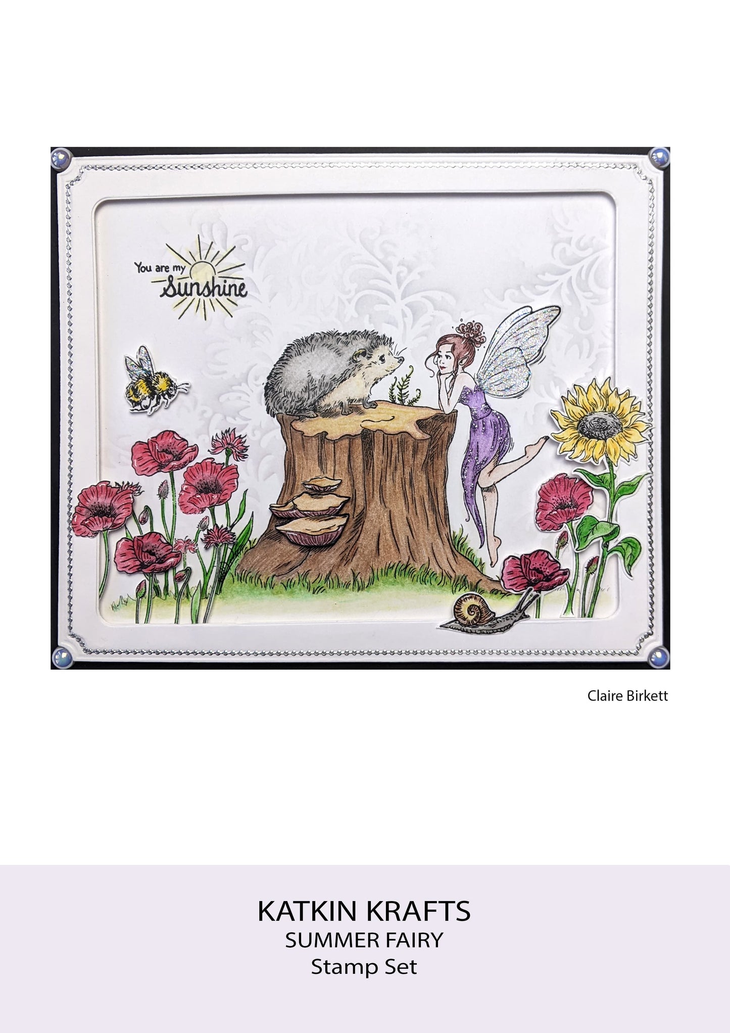 Katkin Krafts Summer Fairy 6 in x 8 in Clear Stamp Set