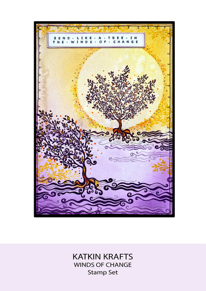 Katkin Krafts Winds Of Change 6 in x 8 in Clear Stamp Set