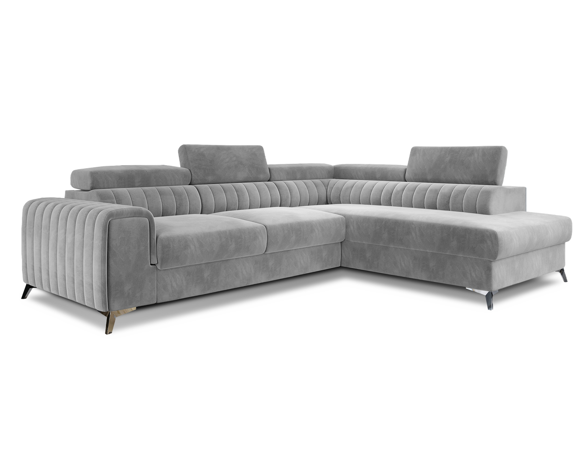 Laurence Sectional Storage Sleeper Chaise Sofa - Light Grey