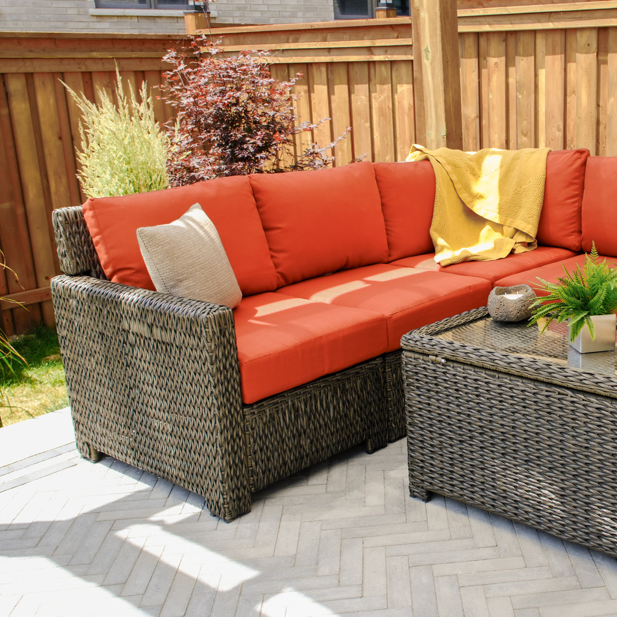 Laguna Point 4-Piece Wicker Outdoor Sectional Set - AURABAGS SHOP