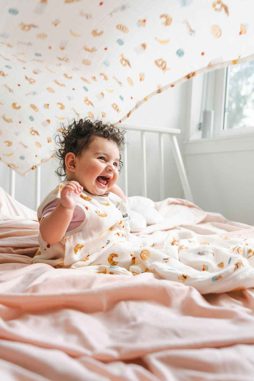 Baby Bamboo Muslin Sleep Sack 0.5 TOG - French Breakfast
