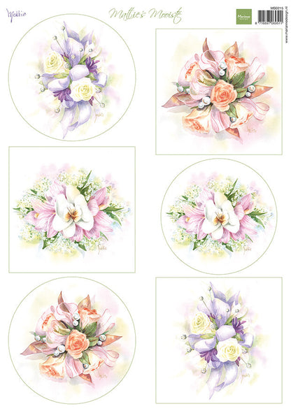 Marianne Design A4 Cutting Sheet - Mattie's Mooiste Romantic Bouquets
