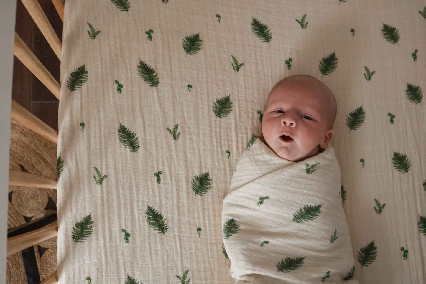Organic Cotton Muslin Crib Fitted Sheets - Fern