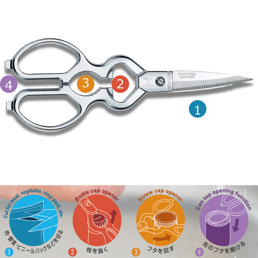 MIMATSU Stainless Steel Kitchen Scissors – Screw-Type | Japan