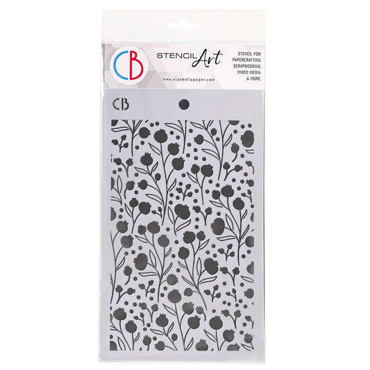 Ciao Bella Texture Stencil 5"x8" Winter Berries
