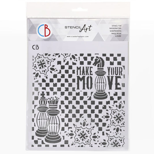 Ciao Bella Texture Stencil 8x8 Make Your Move