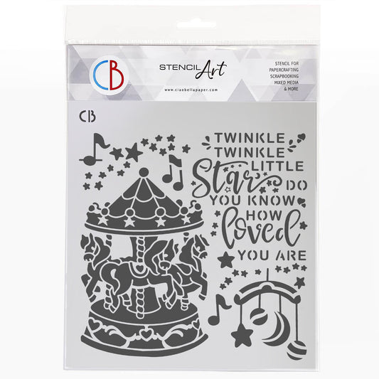 Ciao Bella Texture Stencil 8"x8" Carousel