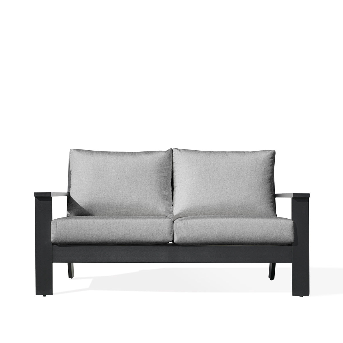 Magnolia Black Aluminum Loveseat with Sunbrella® Cushions - AURABAGS SHOP