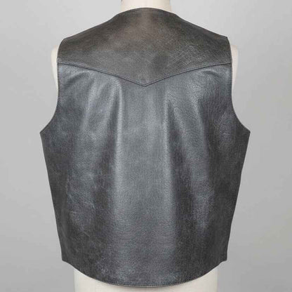 Men's Western Patch Leather Vest | Open Road