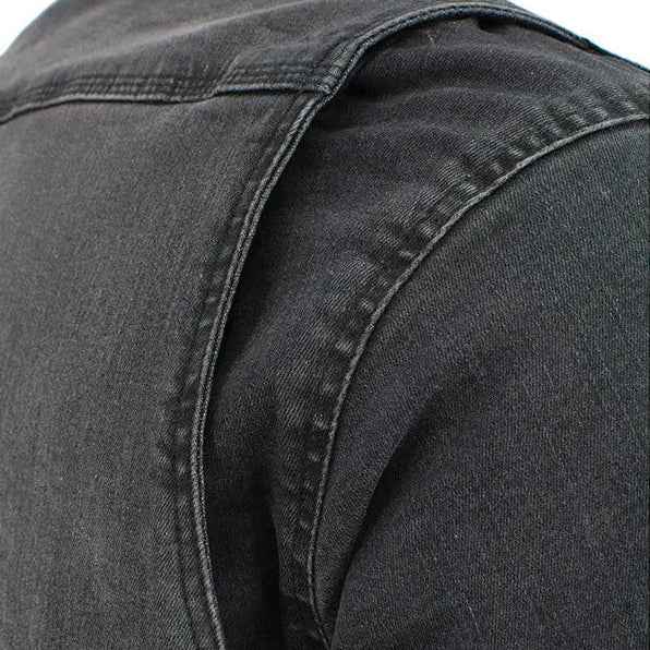 Milwaukee Leather Men's Faded Denim Armored Shirt Jacket