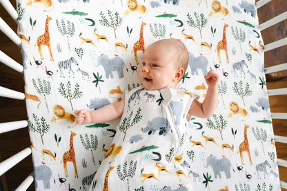 Baby Bamboo Muslin Sleep Bag 0.5 TOG - Safari Jungle