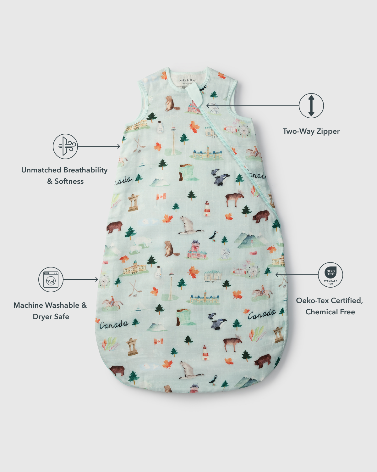 Baby Bamboo Muslin Sleep Sack 0.5 TOG - Canada