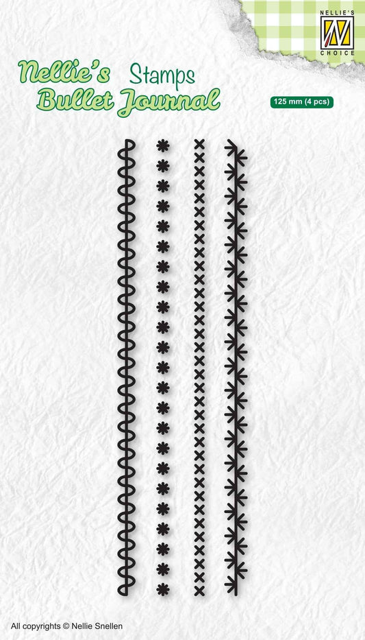 Nellie's Choice Nellie's Bullet Journal Clear Stamp Borders-1