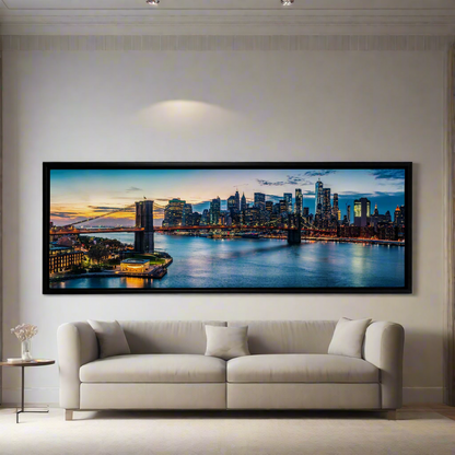 Cities Skylines-NYC Sunset Bridge-Wall Art