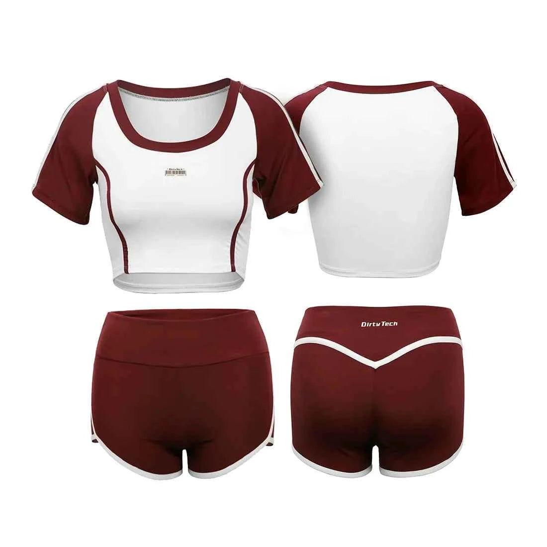 Anime Style 3-Piece Short Gymnastics Uniform Volleyball Sports Activewear