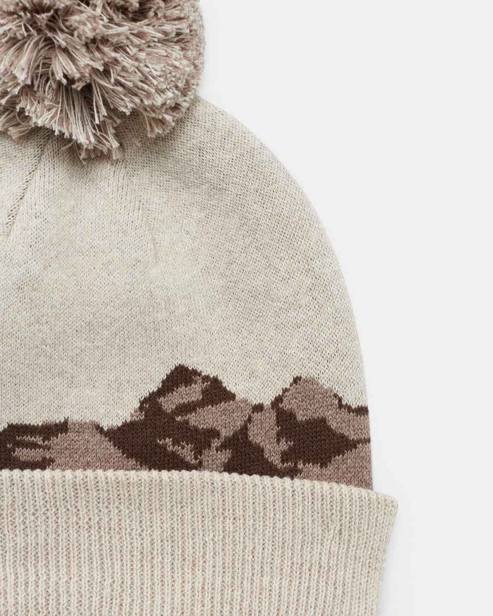 Mountain Scenic Pom Beanie