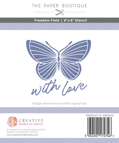 The Paper Boutique Freedom Field 6 in x 6 in Stencil