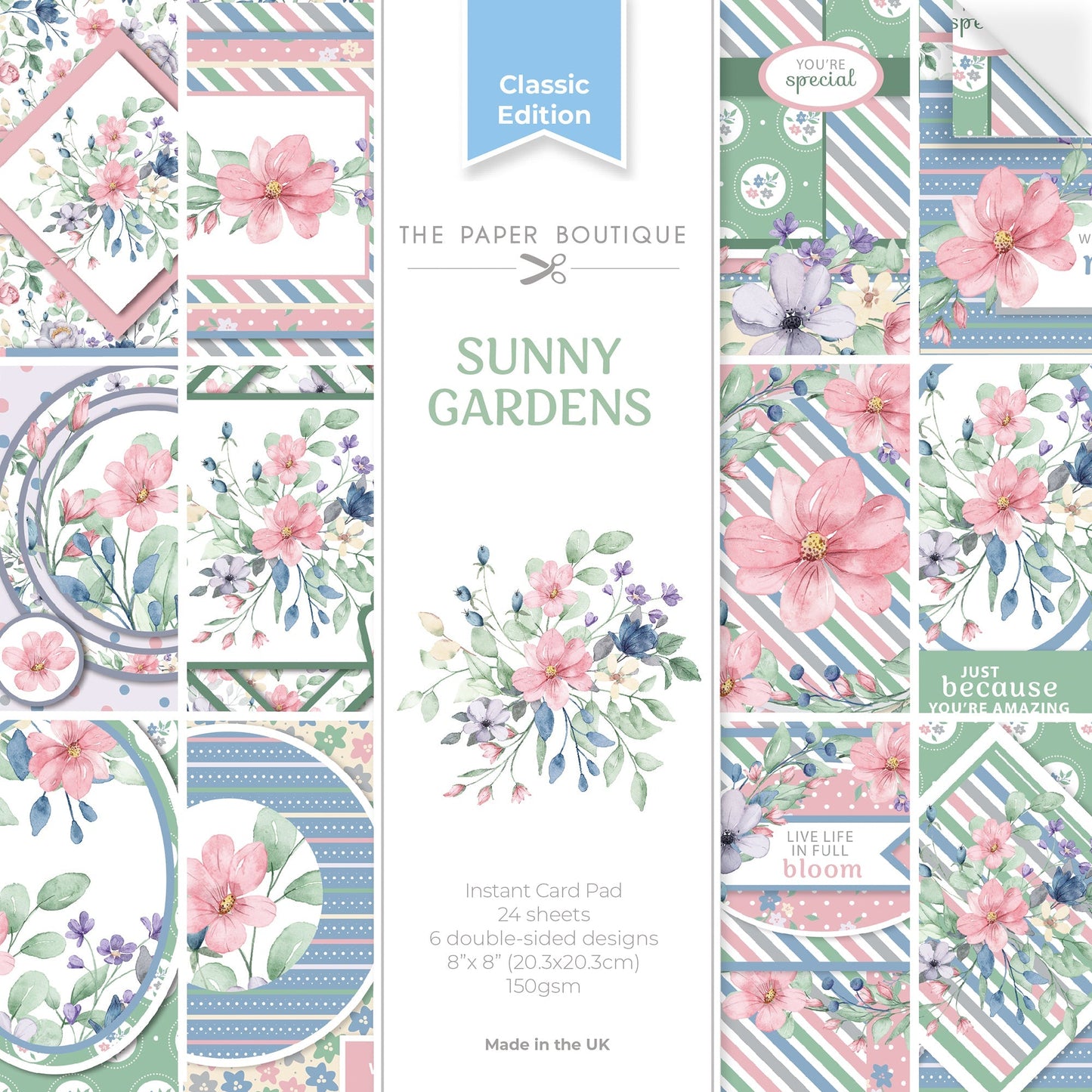 The Paper Boutique Sunny Gardens 8 in x 8 in Instant Card Pad
